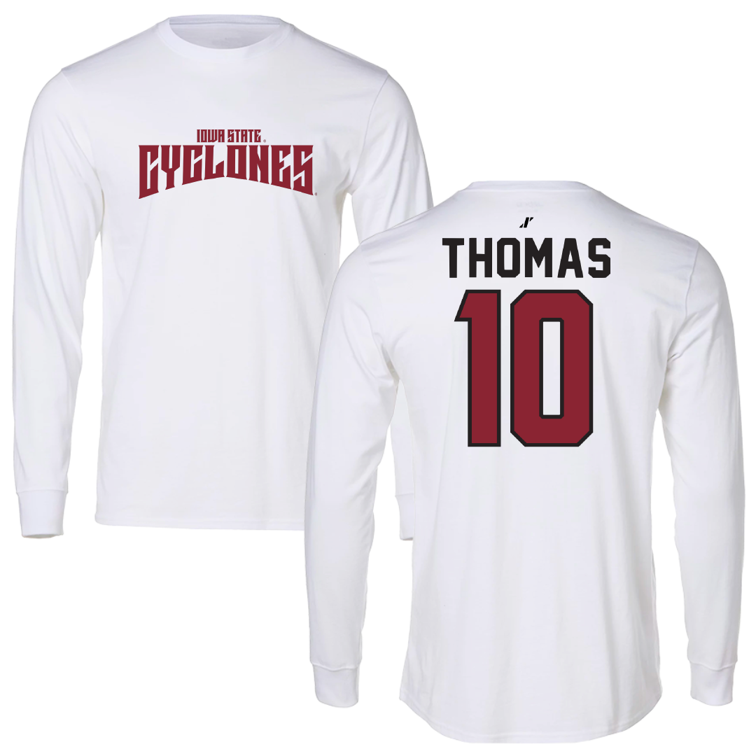 Iowa State University Soccer White Classic Performance Long Sleeve - #10 Sophia Thomas
