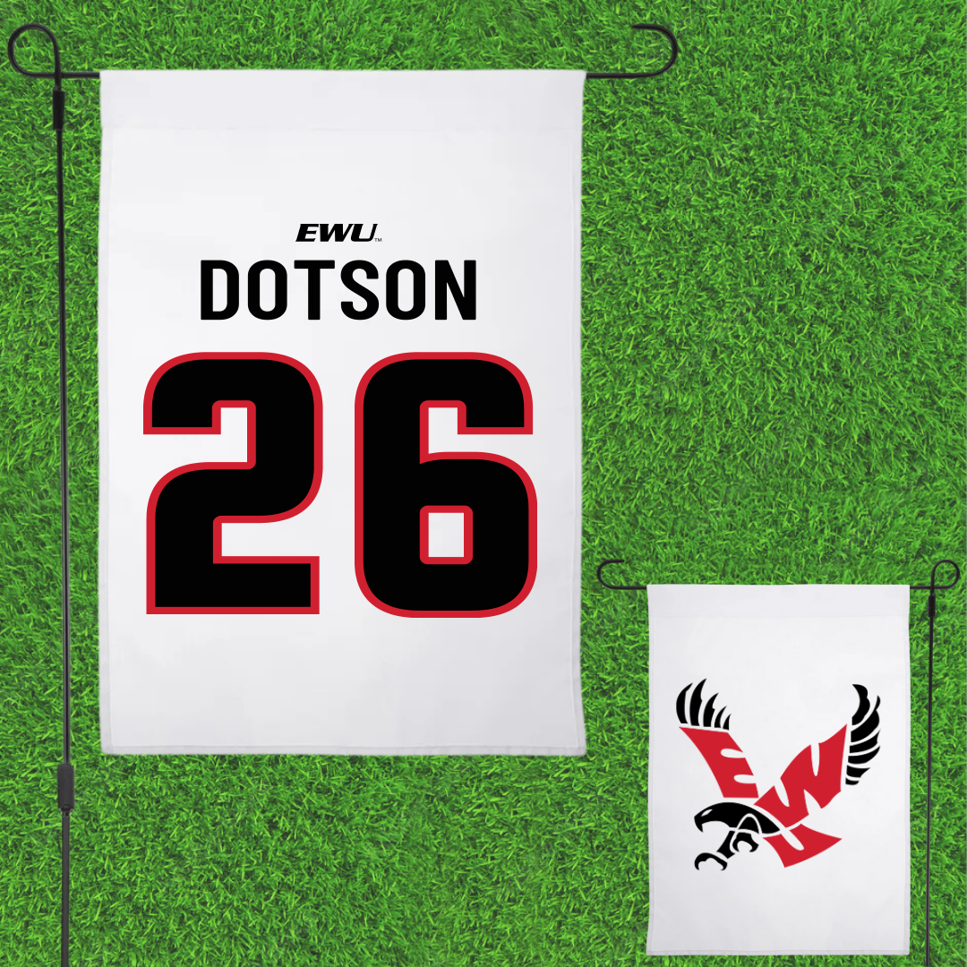 Eastern Washington University Football White Garden Flag - #26 Malik Dotson