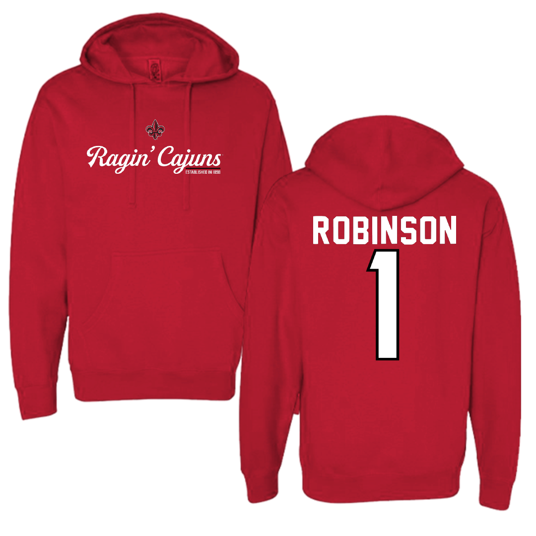 University of Louisiana at Lafayette Basketball Red General Hoodie - #1 Tamiah Robinson