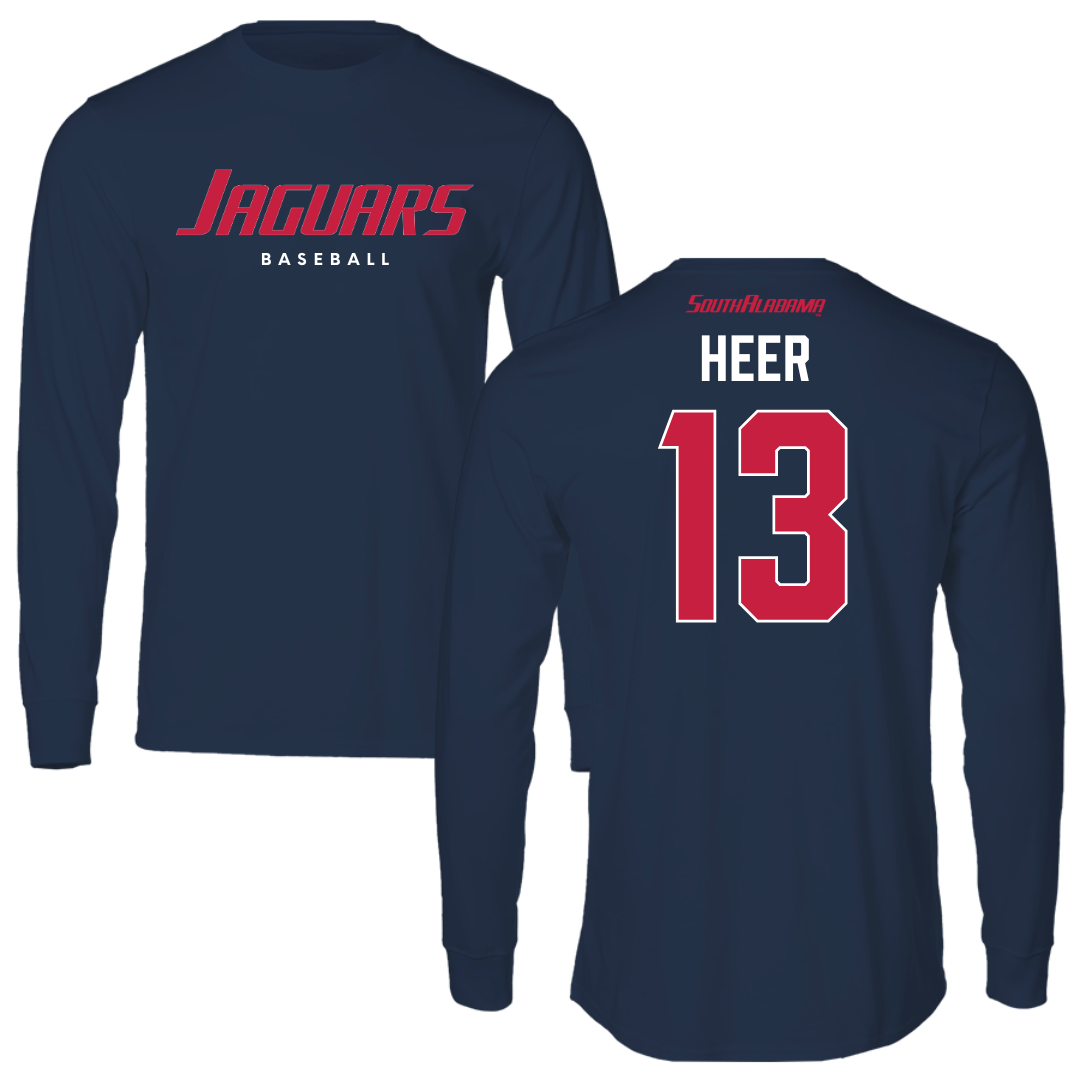 University of South Alabama Baseball Navy Performance Long Sleeve - #13 Mitchell Heer