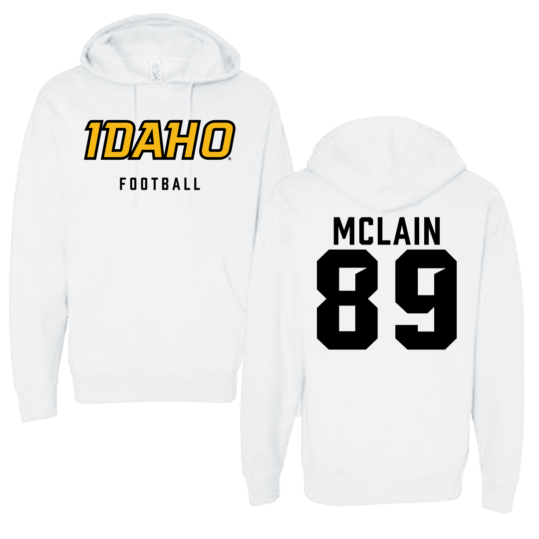 University of Idaho Football White Idaho Hoodie - #89 Matyus McLain