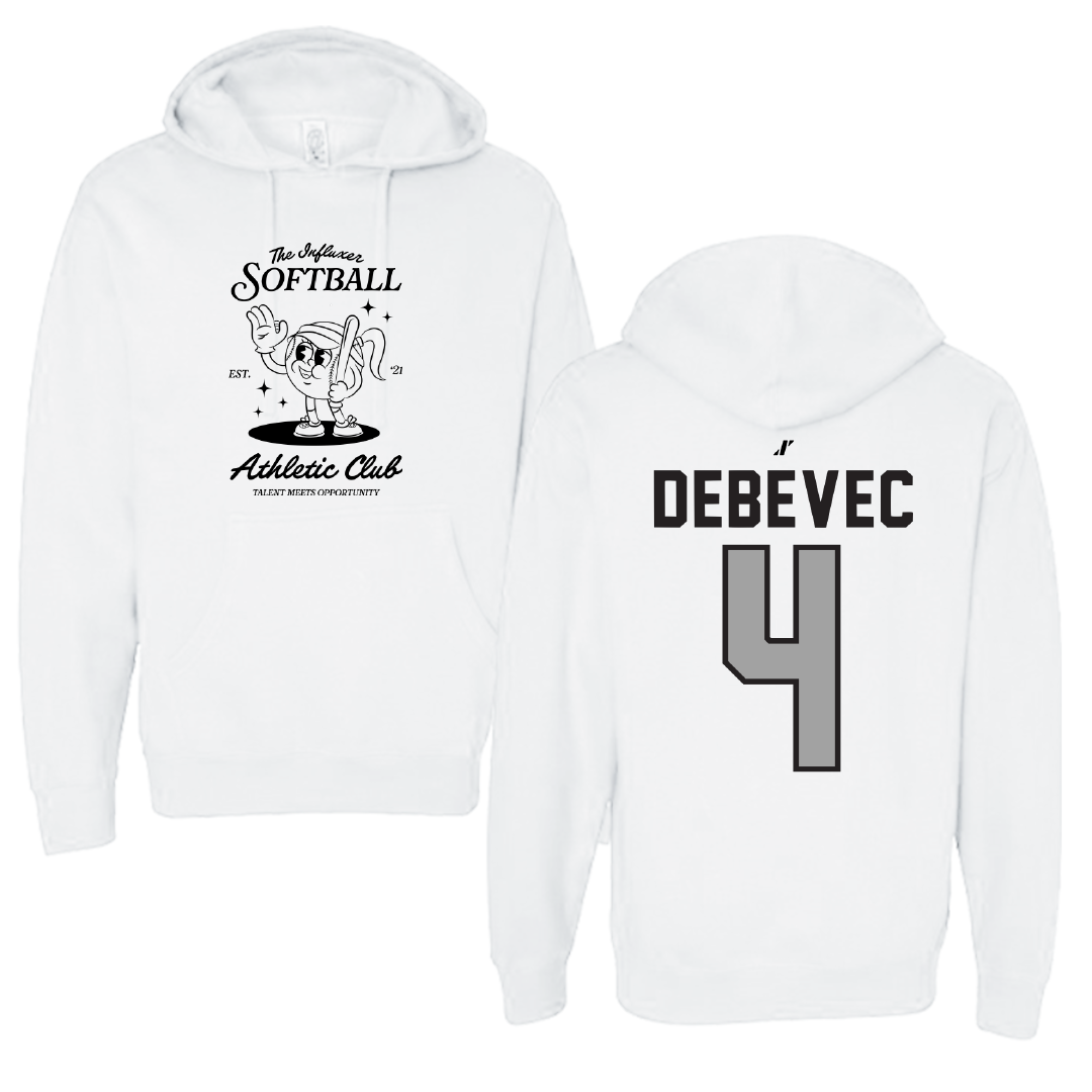 Softball White Influxer Athletic Club Hoodie - #4 Gabby Debevec