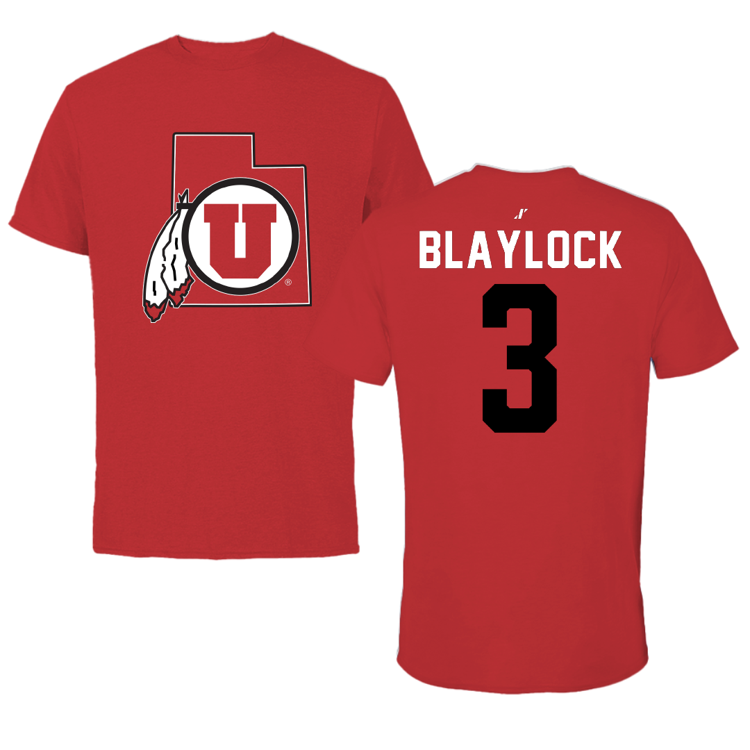 University of Utah Soccer Red State Tee - #3 Brooklyn Blaylock