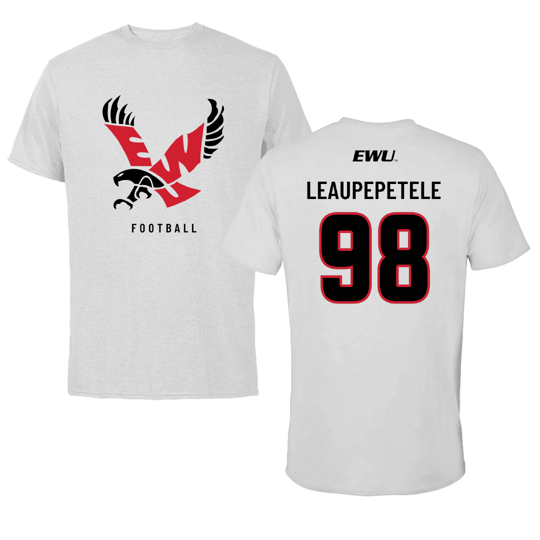 Eastern Washington University Football Light Gray Performance Tee - #98 Jirah Leaupepetele
