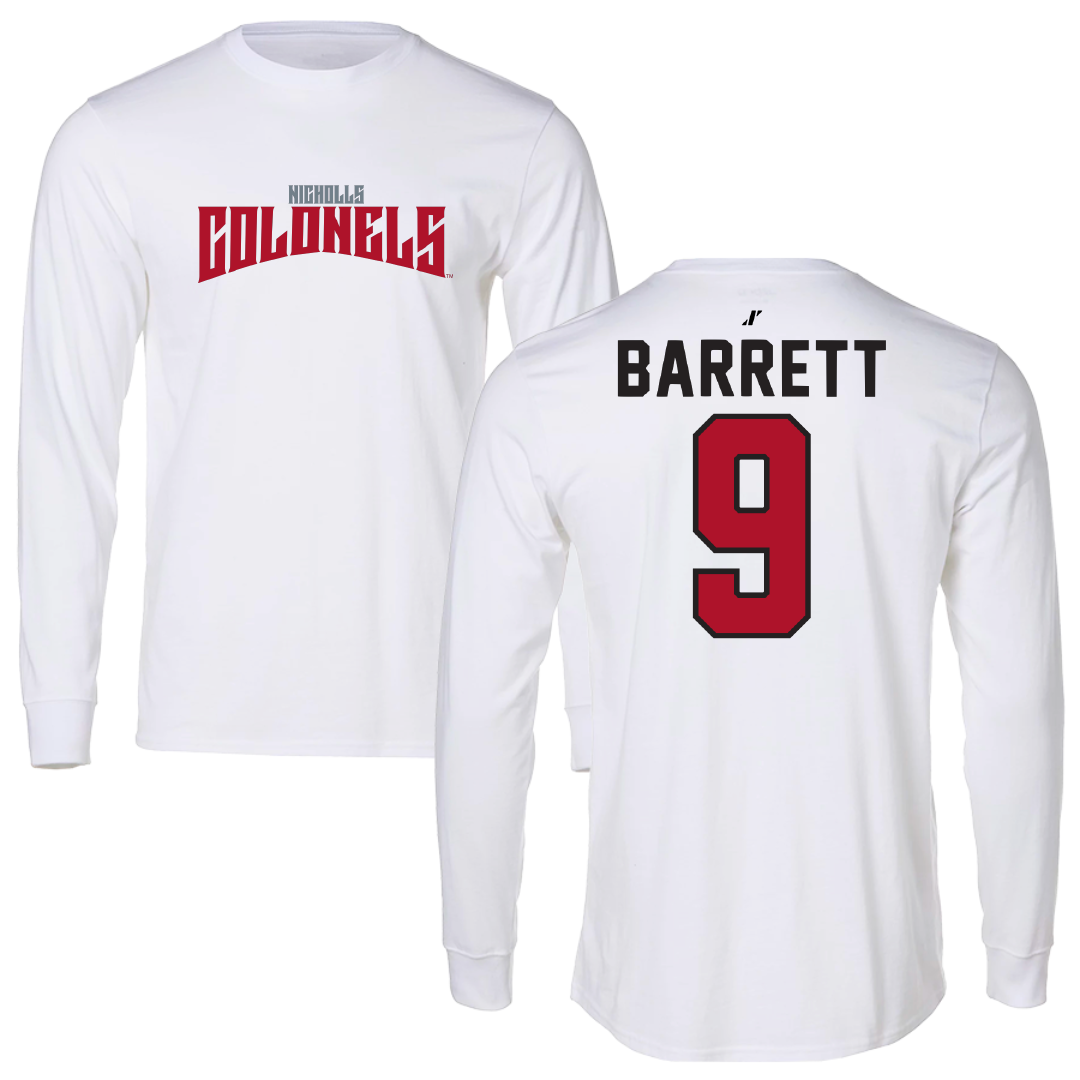 Nicholls State University Soccer White Classic Long Sleeve - #9 Koryn Barrett