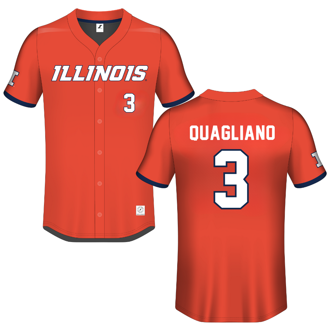 University of Illinois Orange Button-Down Jersey - #3 Coltin Quagliano