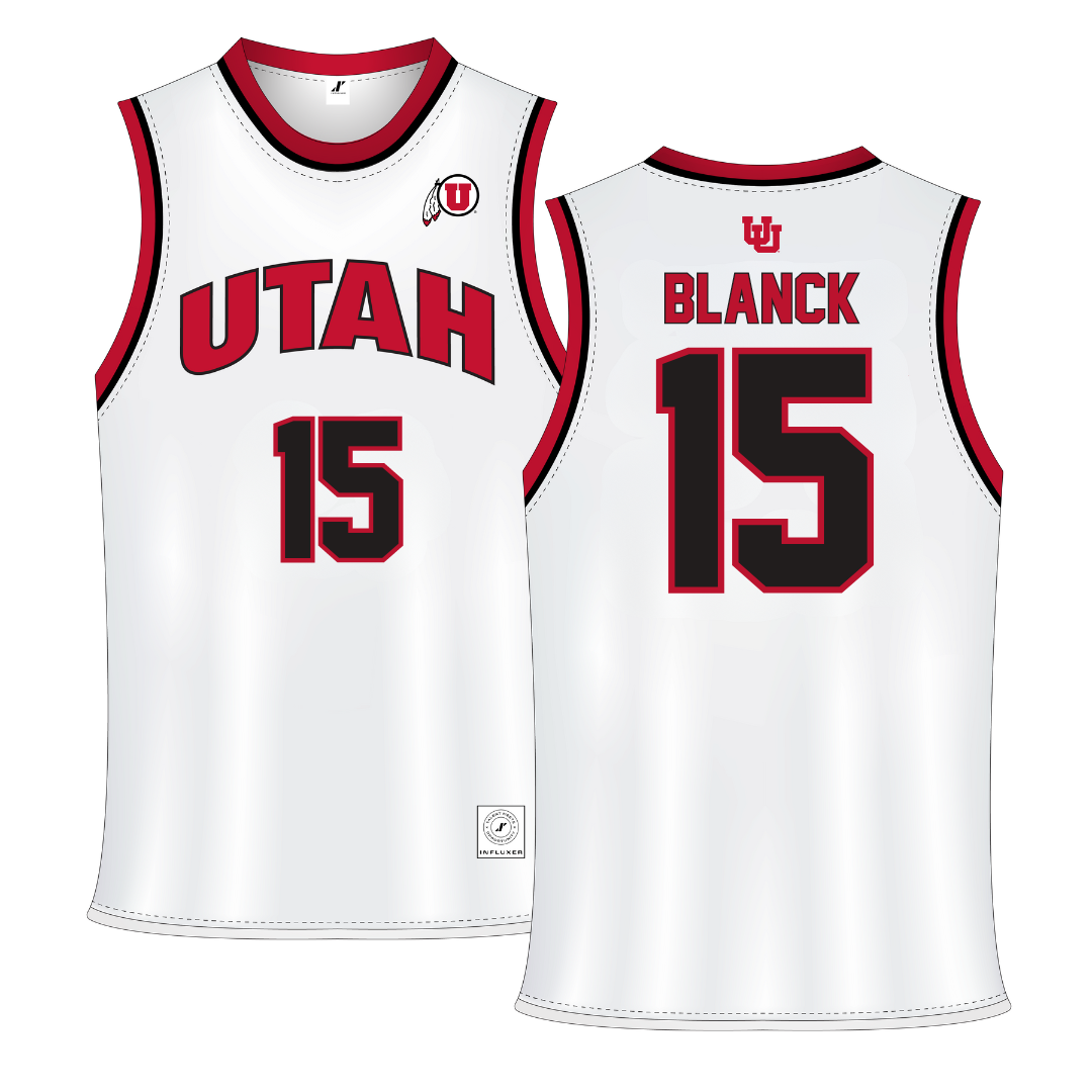 University of Utah White Basketball Jersey - #15 Alyssa Blanck