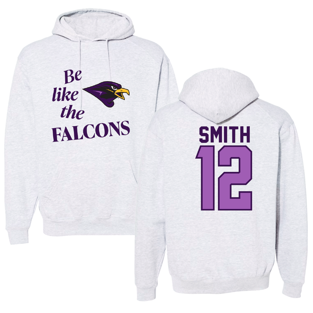 University of Montevallo Basketball Light Gray Be Like Us Hoodie - #12 Luke Smith