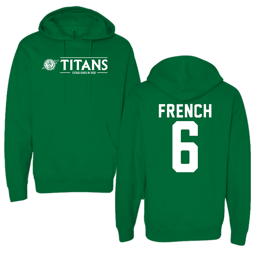 Illinois Wesleyan University Volleyball Green General Hoodie - #6 Taylor French