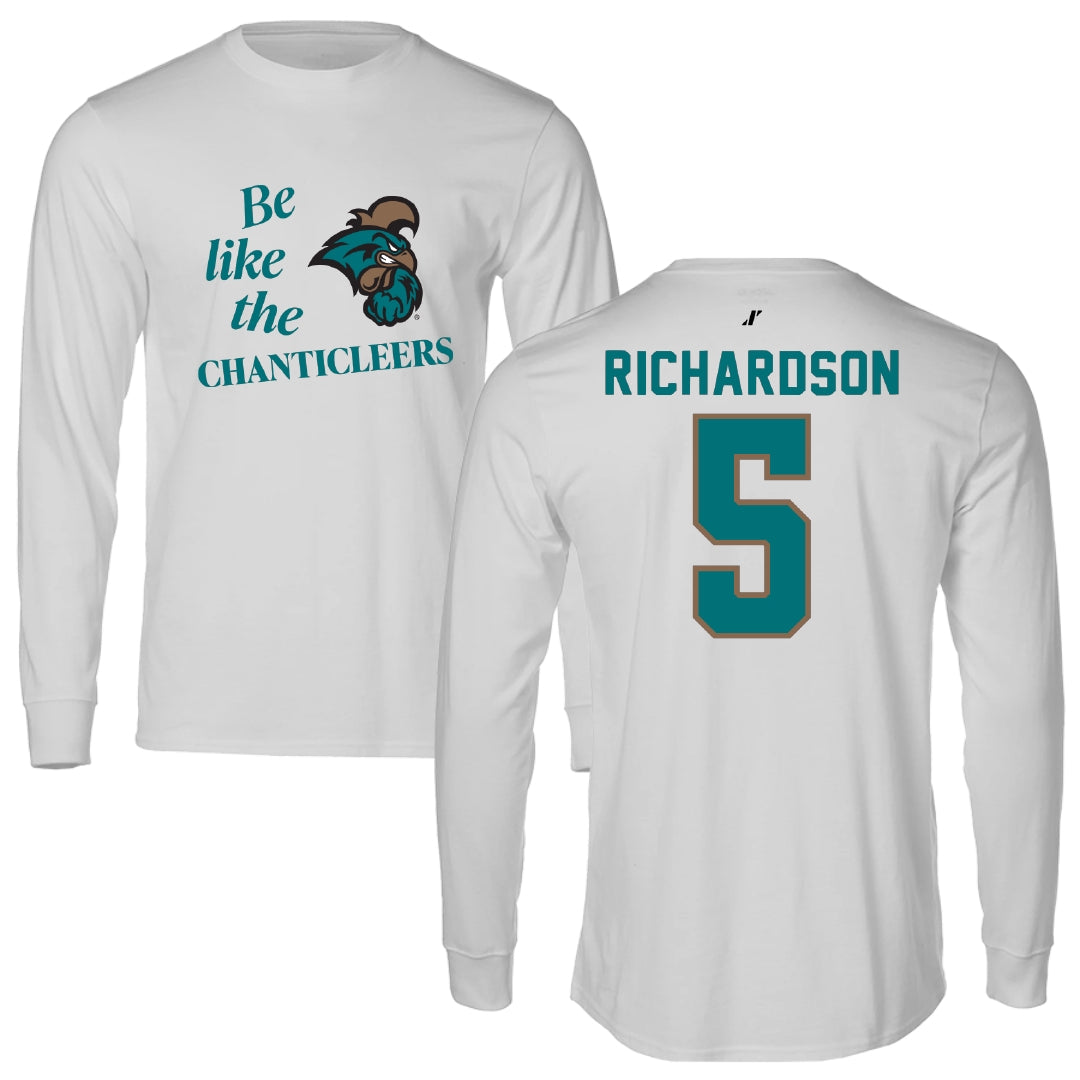 Coastal Carolina University Basketball Light Gray Be Like Us Long Sleeve - #5 Deaja Richardson