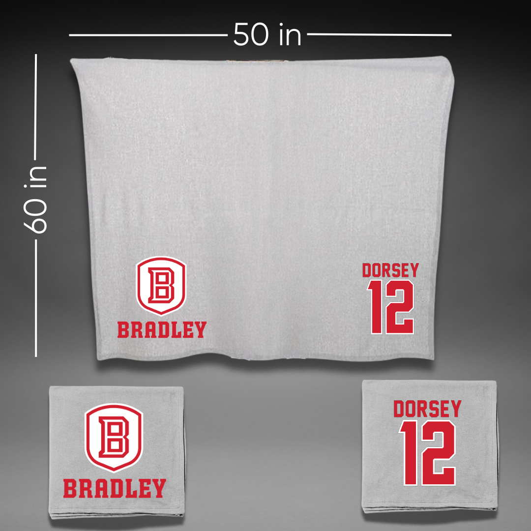 Bradley University Basketball Gray Blanket - #12 Nika Dorsey
