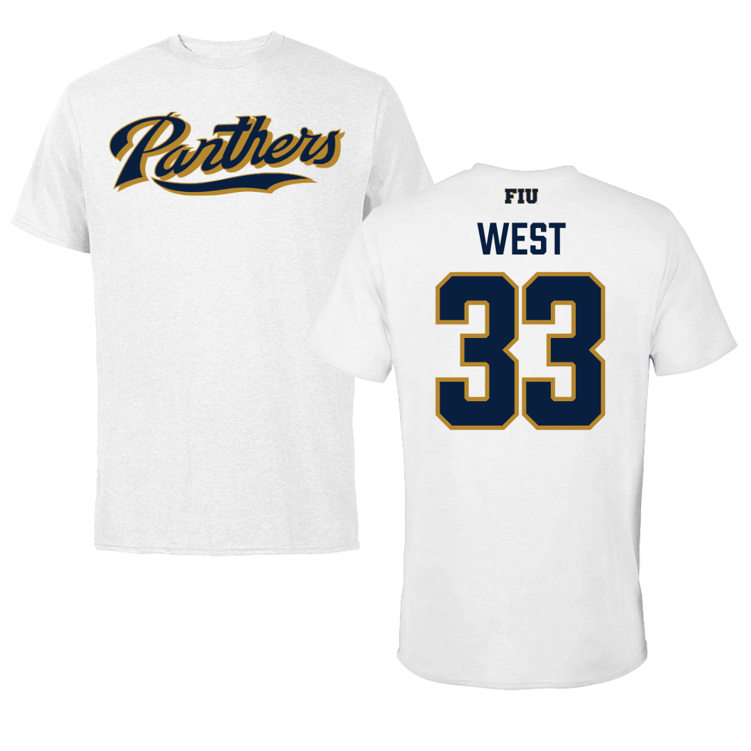 Florida International University Baseball White Tee - #33 Brylan West