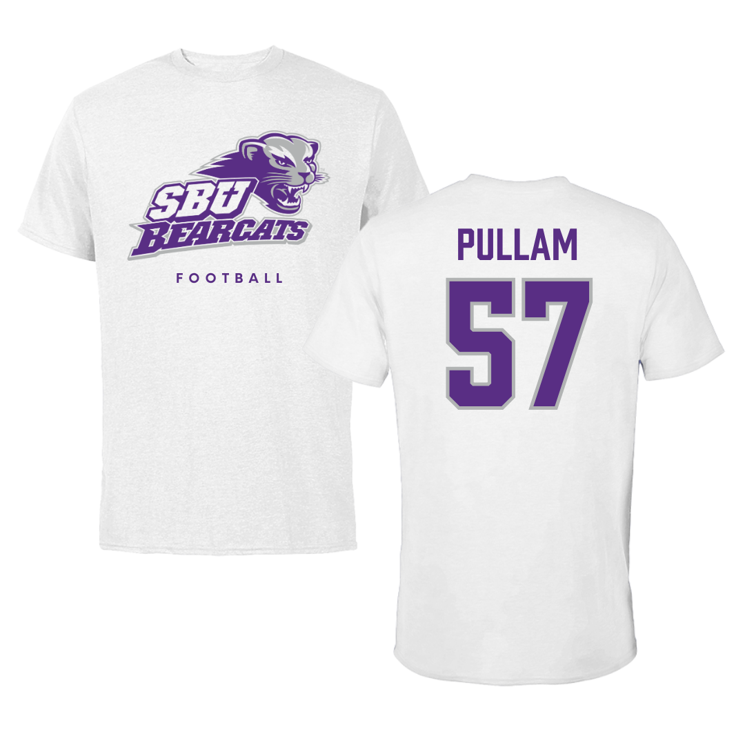 Southwest Baptist University Football White Performance Tee - #57 Landon Pullam