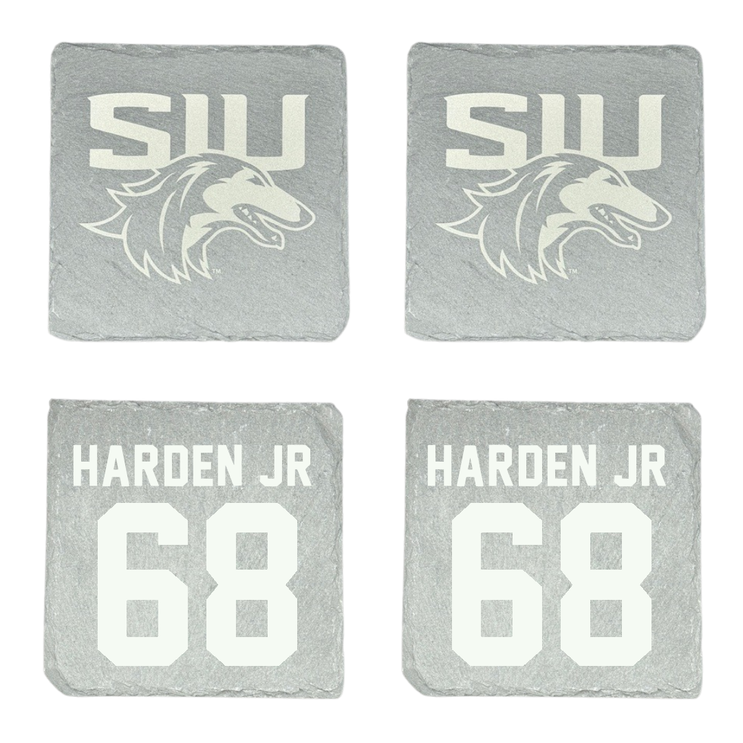Southern Illinois University at Carbondale Football Stone Coaster (4 Pack)  - #68 Derek Harden Jr