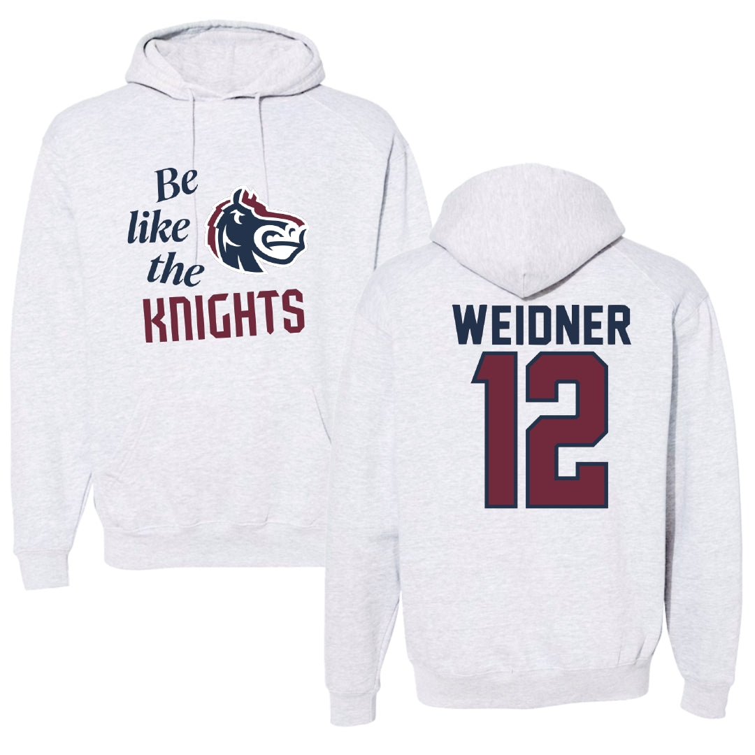 Fairleigh Dickinson University-Metropolitan Campus Lacrosse Light Gray Be Like Us Hoodie - #12 Addie Weidner