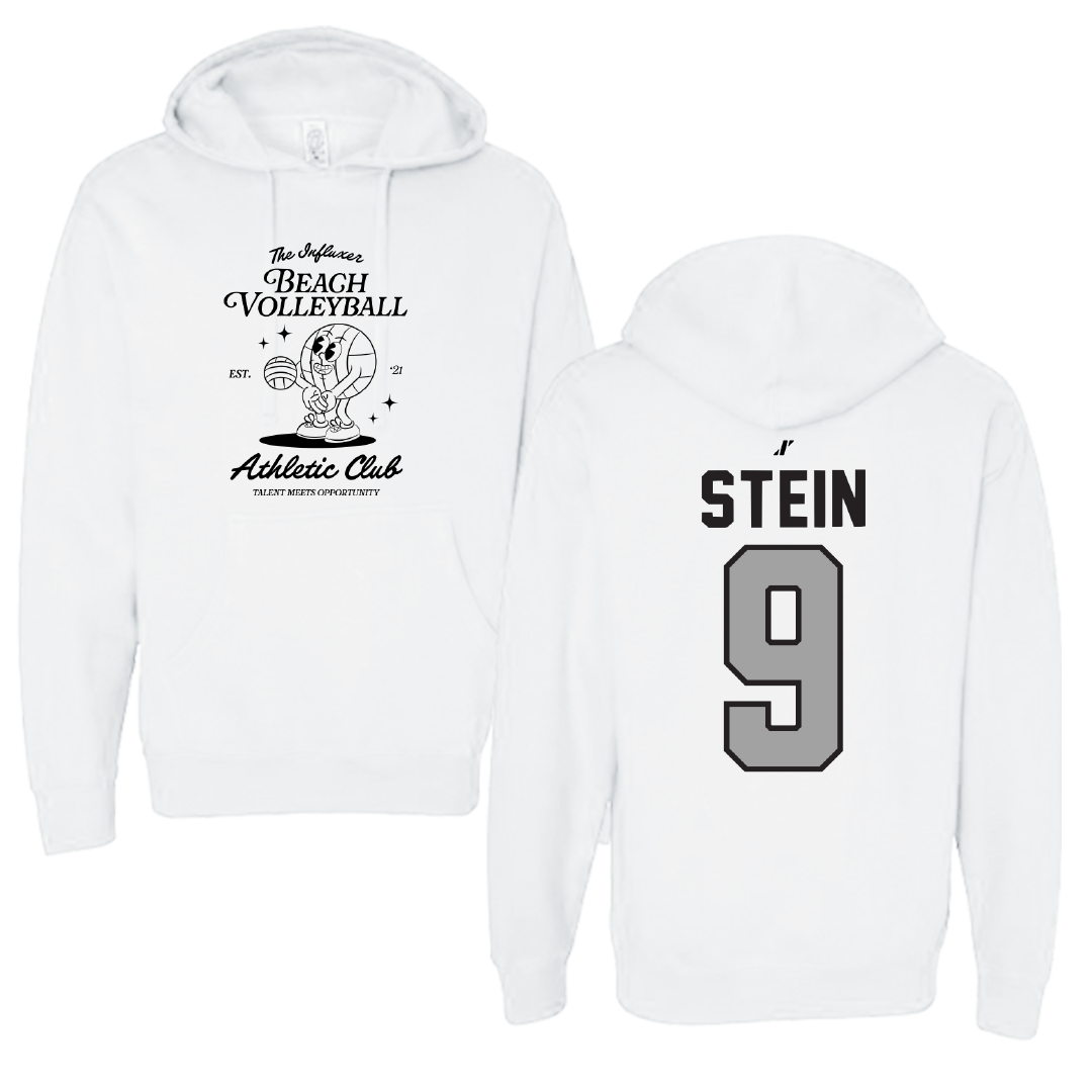 Beach Volleyball White Influxer Athletic Club Hoodie - #9 Jillian Stein