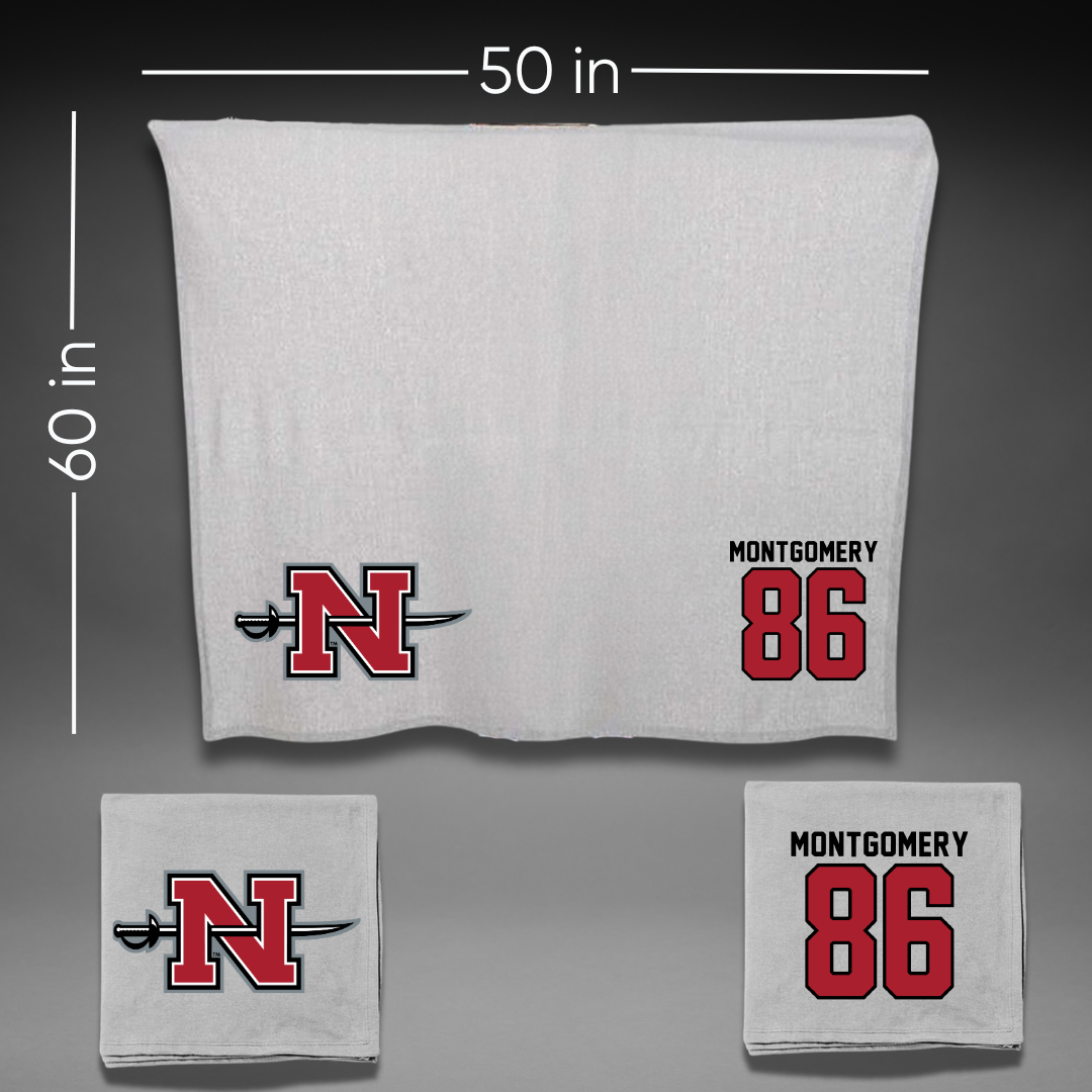 Nicholls State University Football Gray Blanket - #86 Ty Montgomery