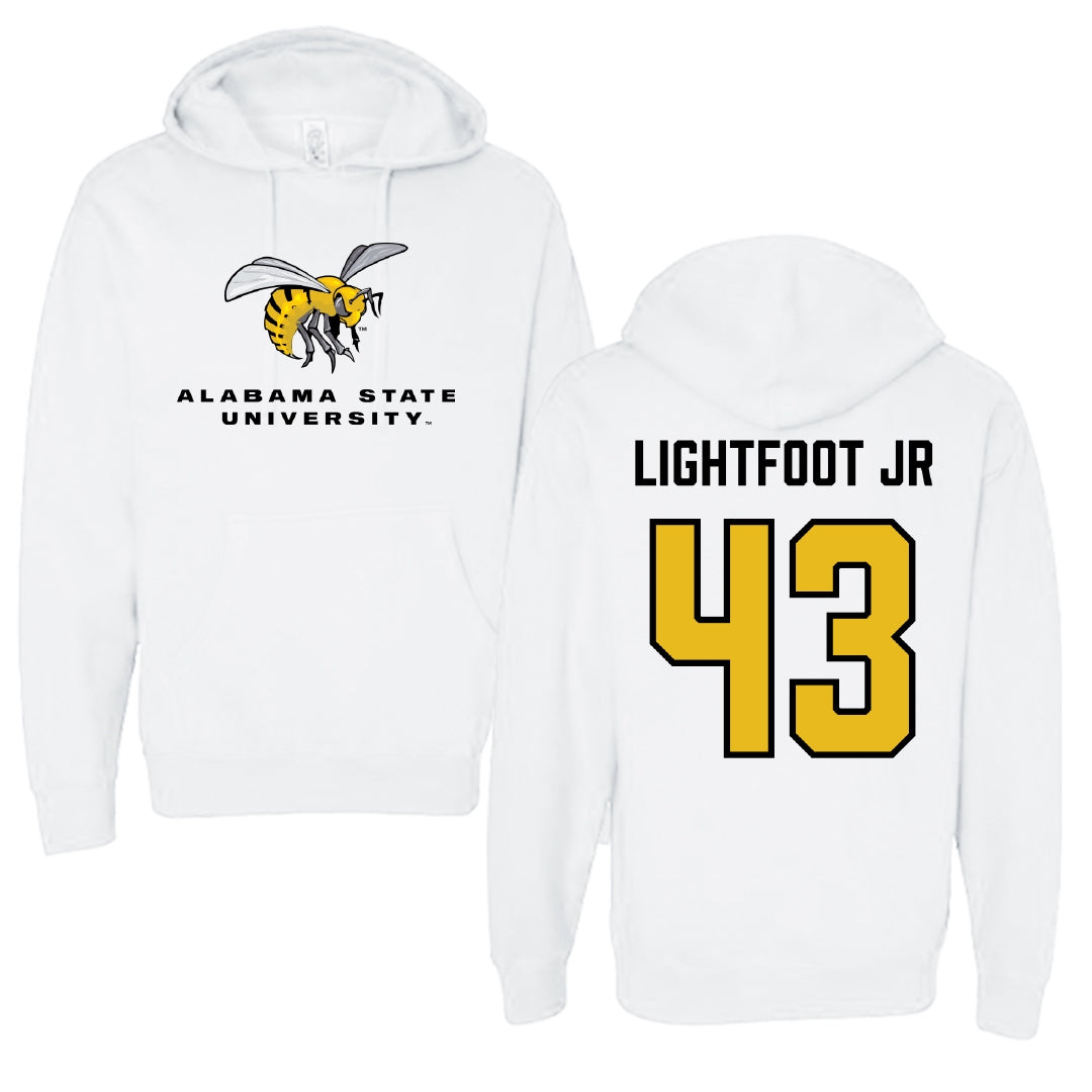 Alabama State University Football White Block Hoodie - #43 Terrell Lightfoot Jr