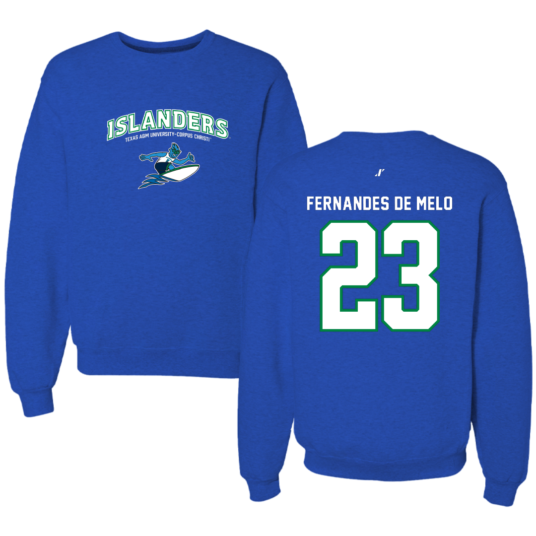 Texas A&M University-Corpus Christi Beach Volleyball Blue General Crewneck - #23 Maria Fernandes De Melo