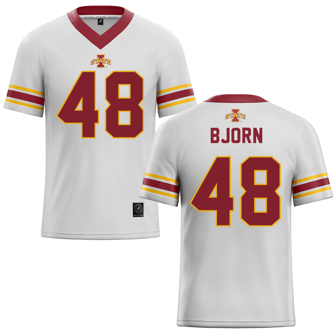 Iowa State University White Football Jersey - #48 Jack Bjorn
