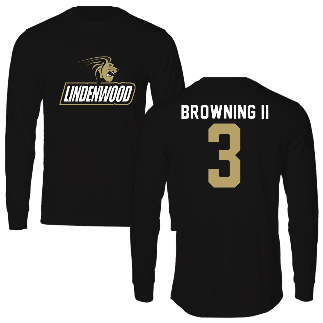 Lindenwood University Basketball Black Long Sleeve - #3 Markeith Browning II