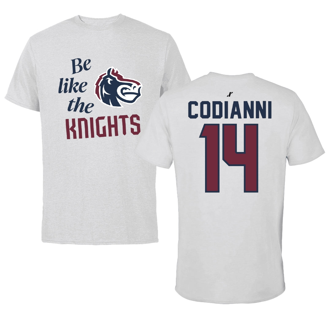 Fairleigh Dickinson University-Metropolitan Campus Lacrosse Light Gray Be Like Us Tee - #14 Nora Codianni