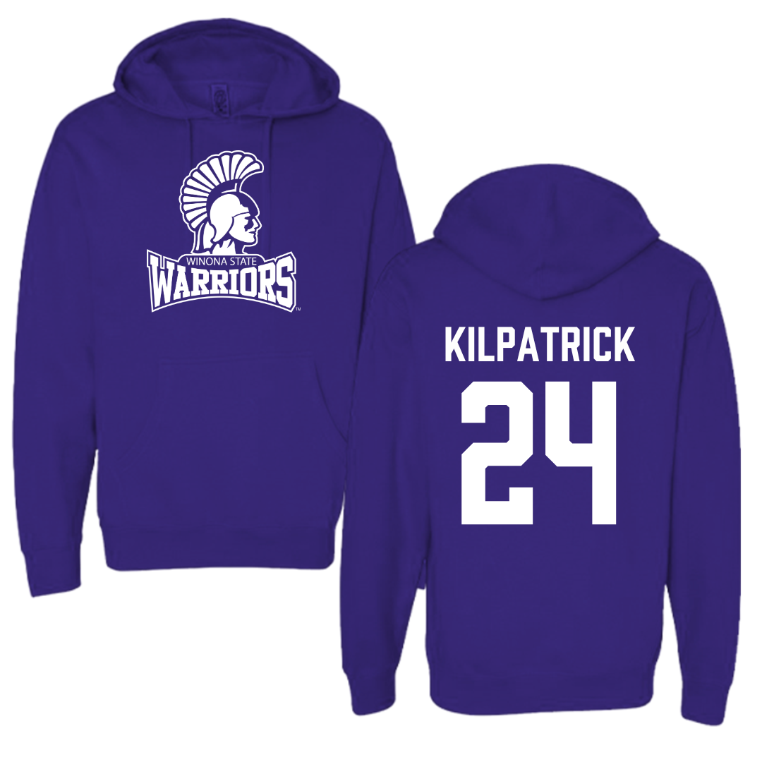 Winona State University Basketball Purple Hoodie - #24 Emmaline Kilpatrick
