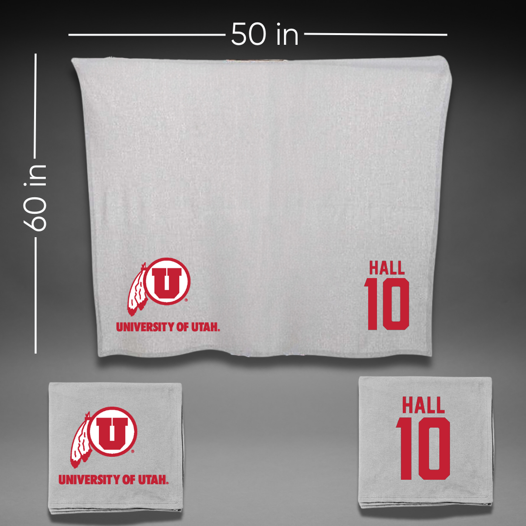 University of Utah Football Gray Blanket - #10 Johnathan Hall