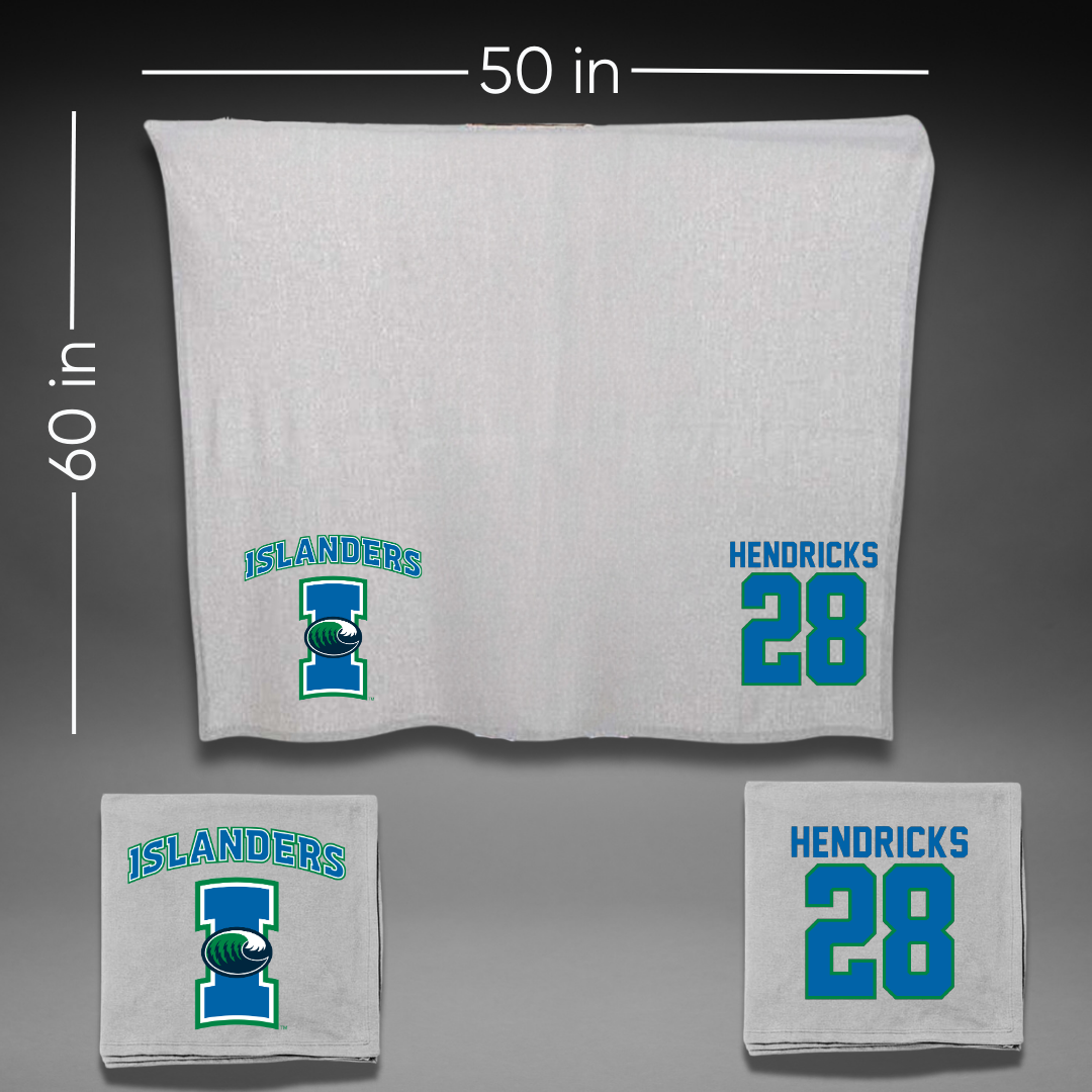 Texas A&M University-Corpus Christi Baseball Gray Blanket - #28 Evans Hendricks