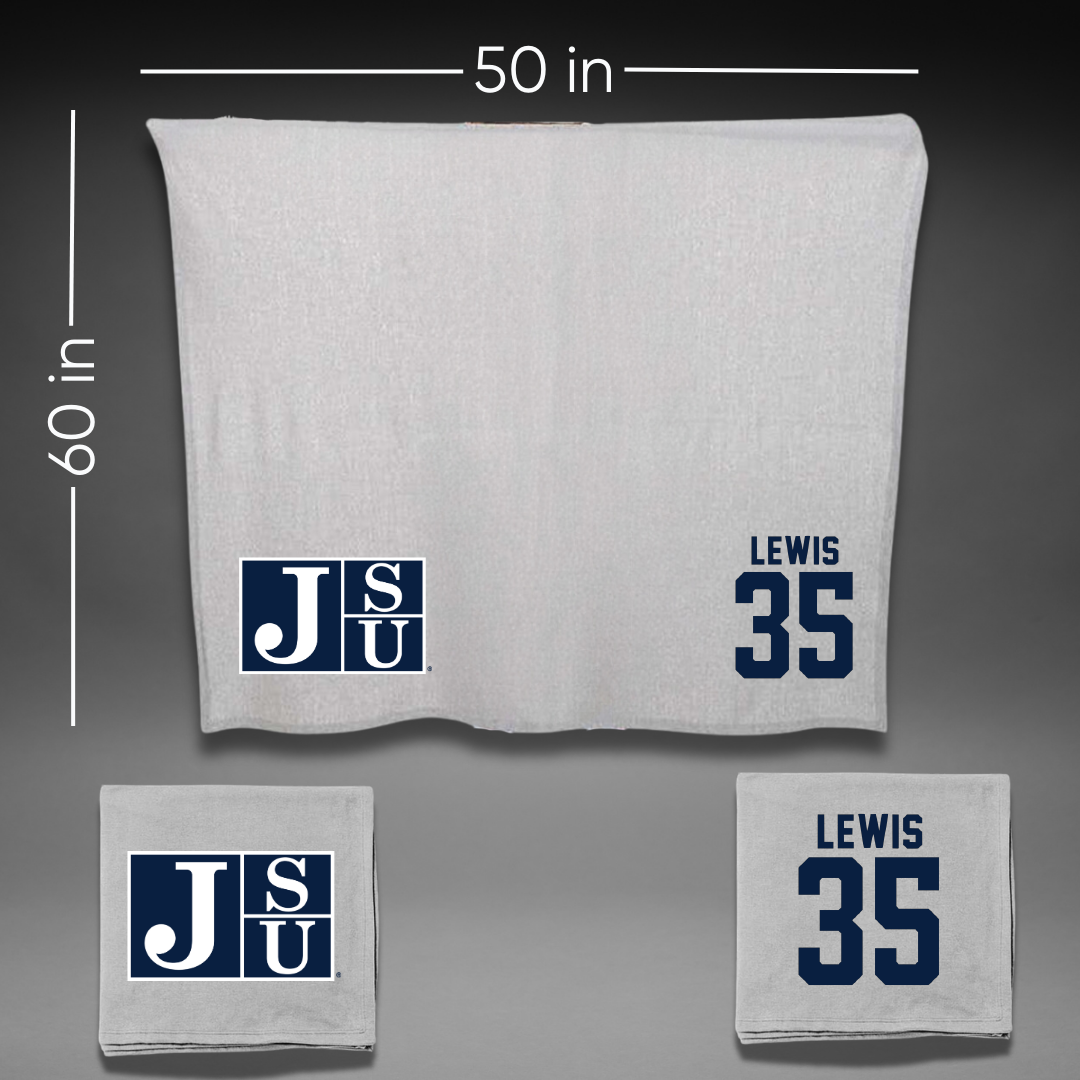 Jackson State University Baseball Gray Blanket - #35 CJ Lewis
