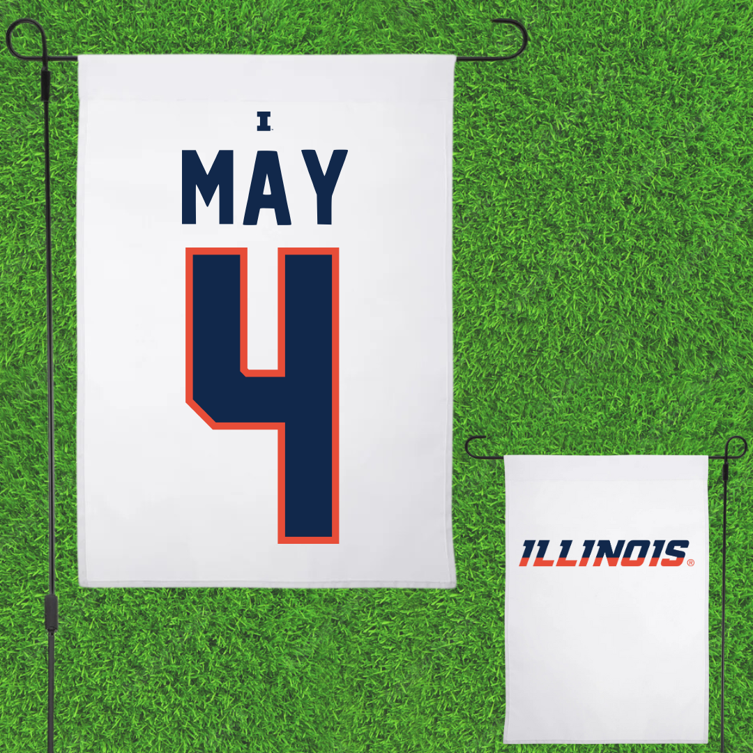 University of Illinois Volleyball White Garden Flag - #4 Bianca May