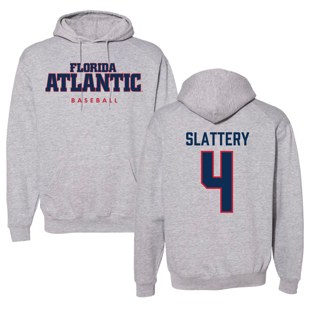 Florida Atlantic University Baseball Gray Hoodie - #4 Joseph Slattery