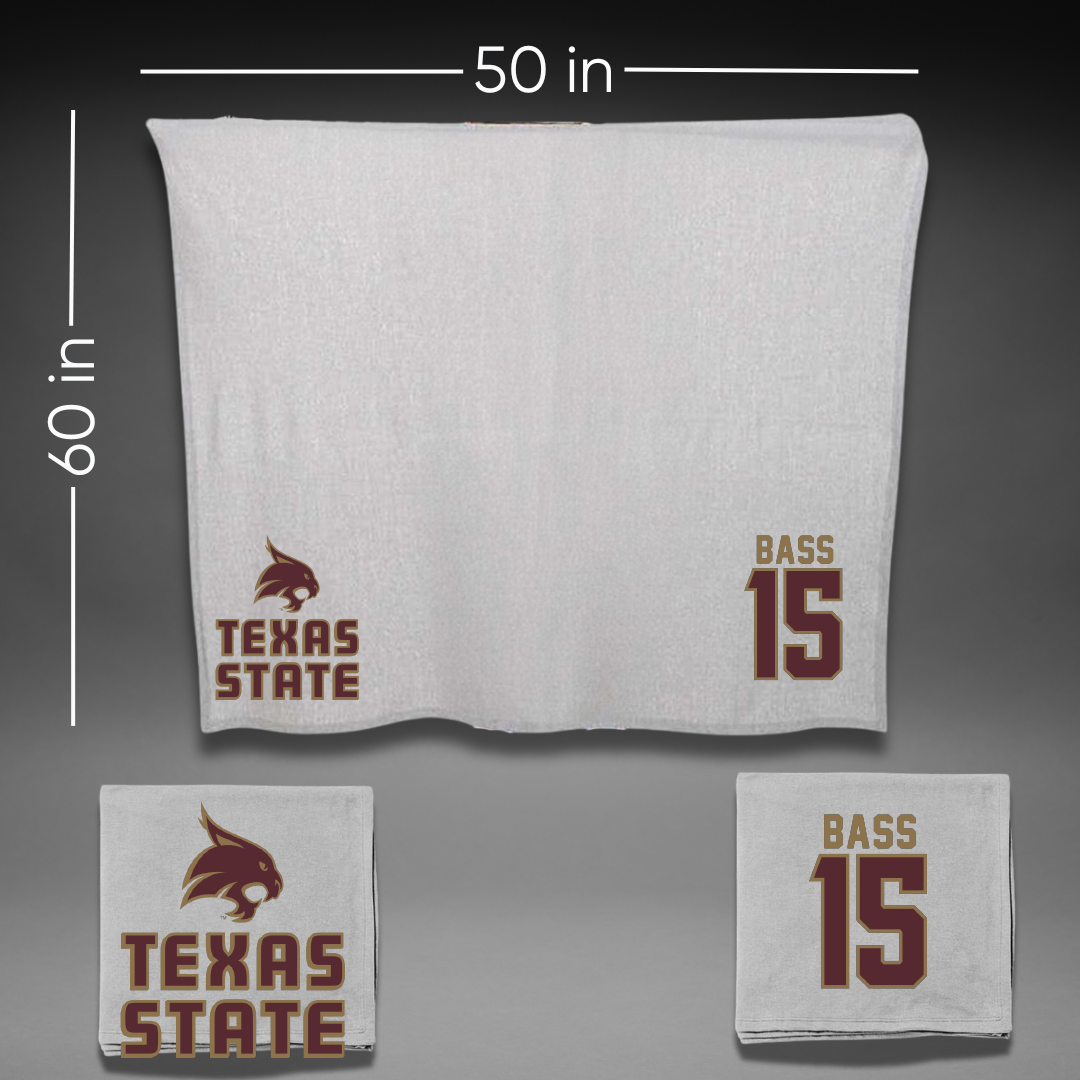 Texas State University Softball Gray Blanket - #15 Karmyn Bass