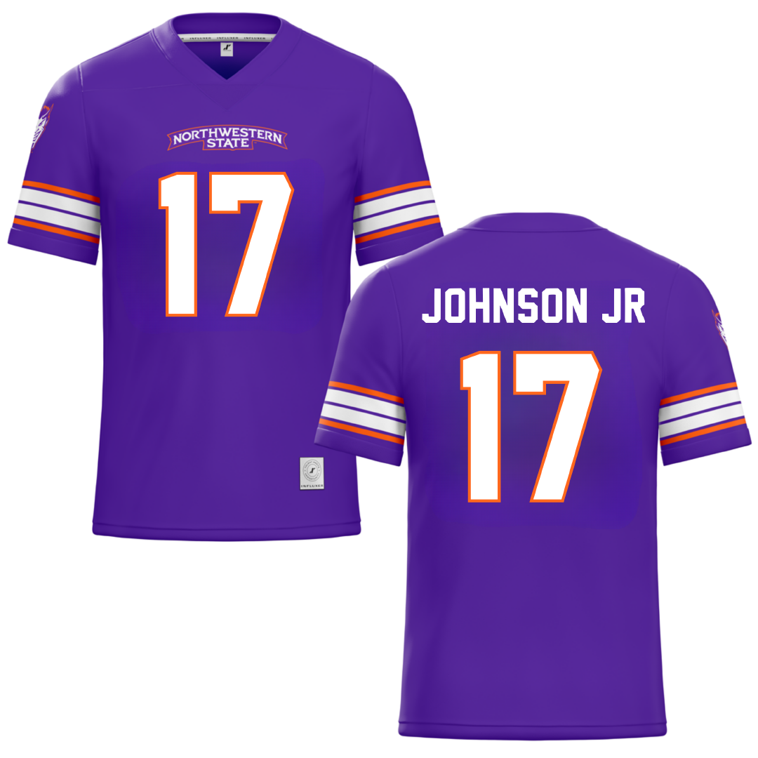 Northwestern State University Purple Football Jersey - #17 DJ Johnson Jr