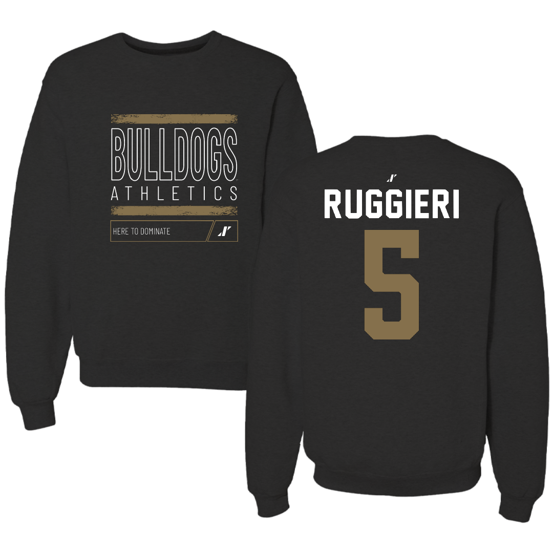 Bryant University Football Black Dominate Crewneck - #5 Landon Ruggieri