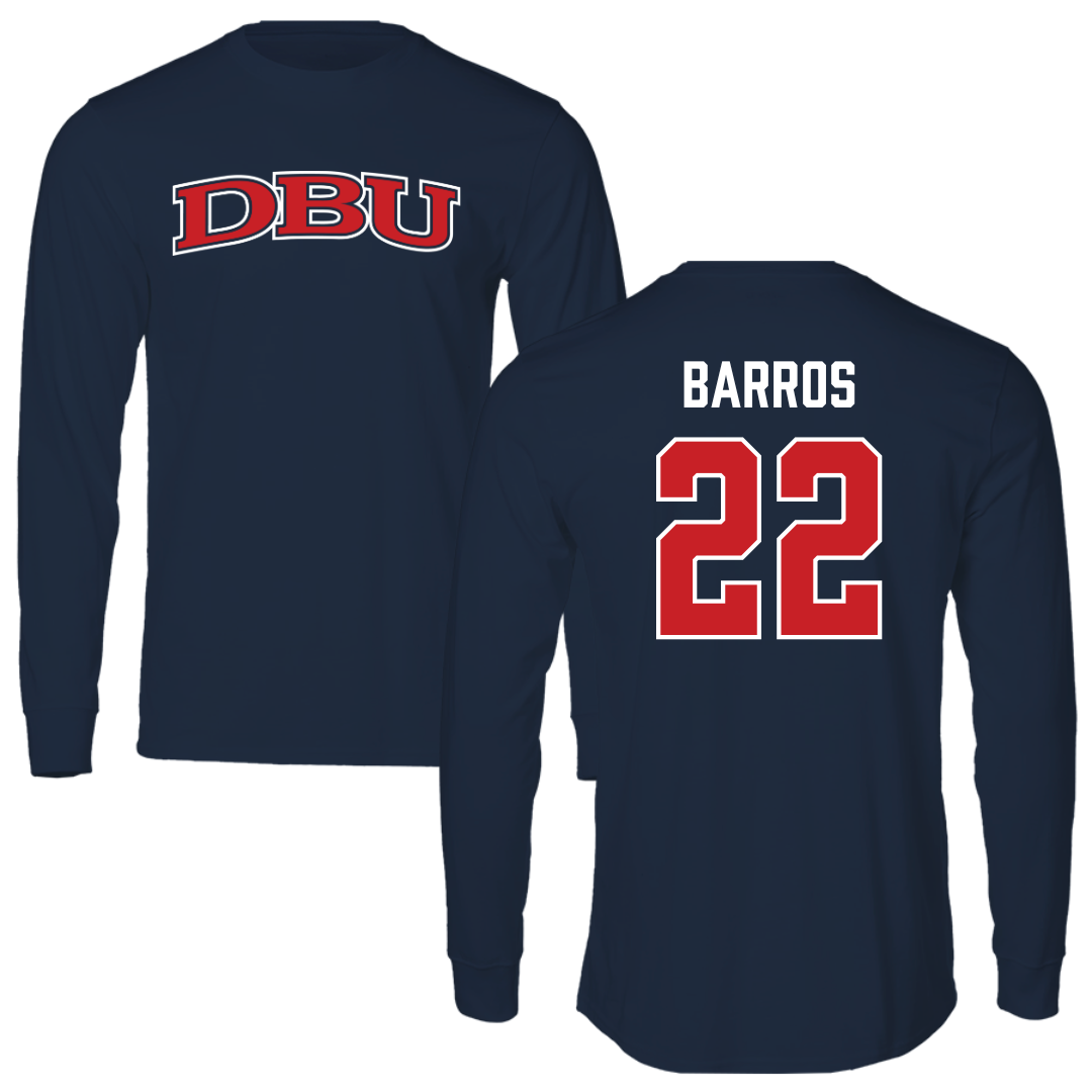 Dallas Baptist University Soccer Navy DBU Long Sleeve - #22 Nicolas Barros