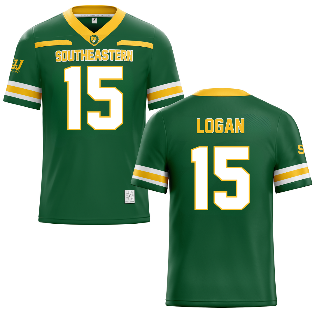 Southeastern Louisiana University Green Football Jersey - #15 Jacob Logan