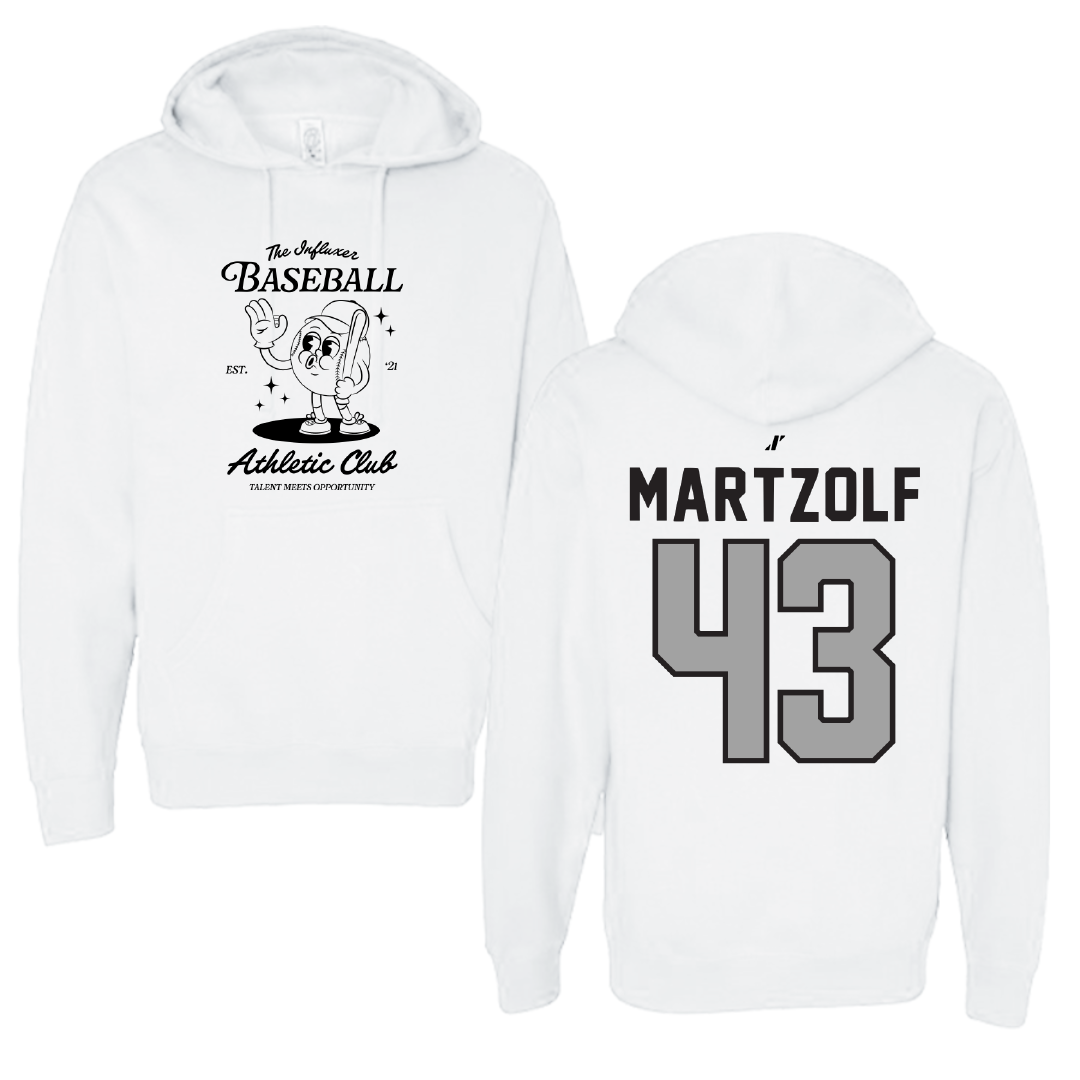 Baseball White Influxer Athletic Club Hoodie - #43 Max Martzolf