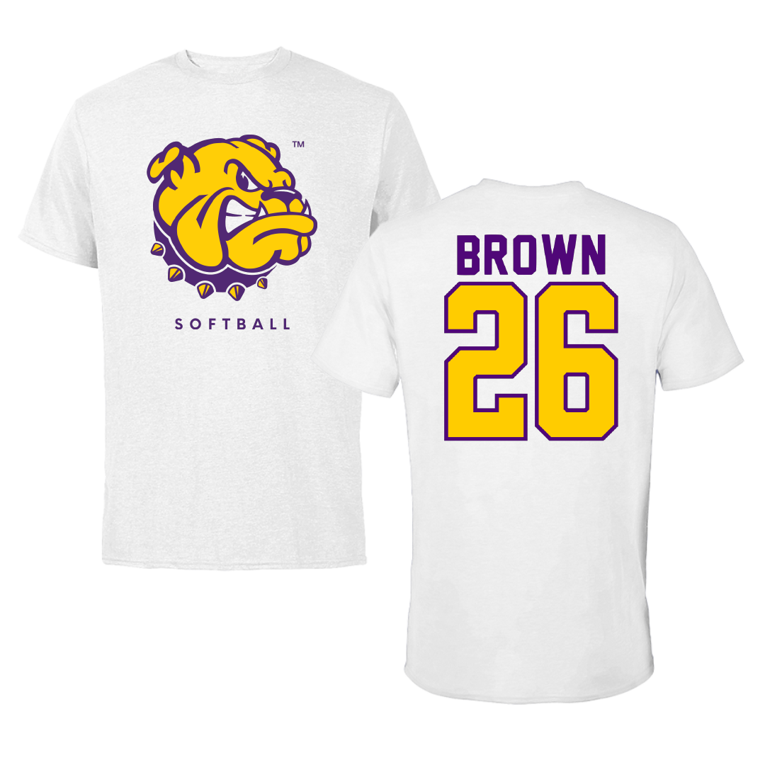 Western Illinois University Softball White Tee - #26 Payton Brown