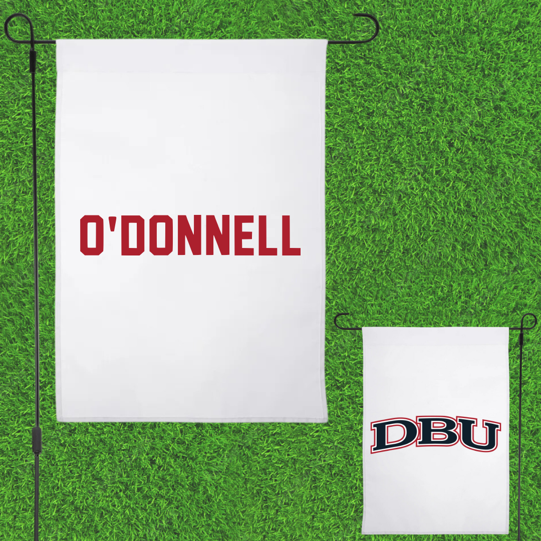 Dallas Baptist University TF and XC White Garden Flag - Emme O'Donnell