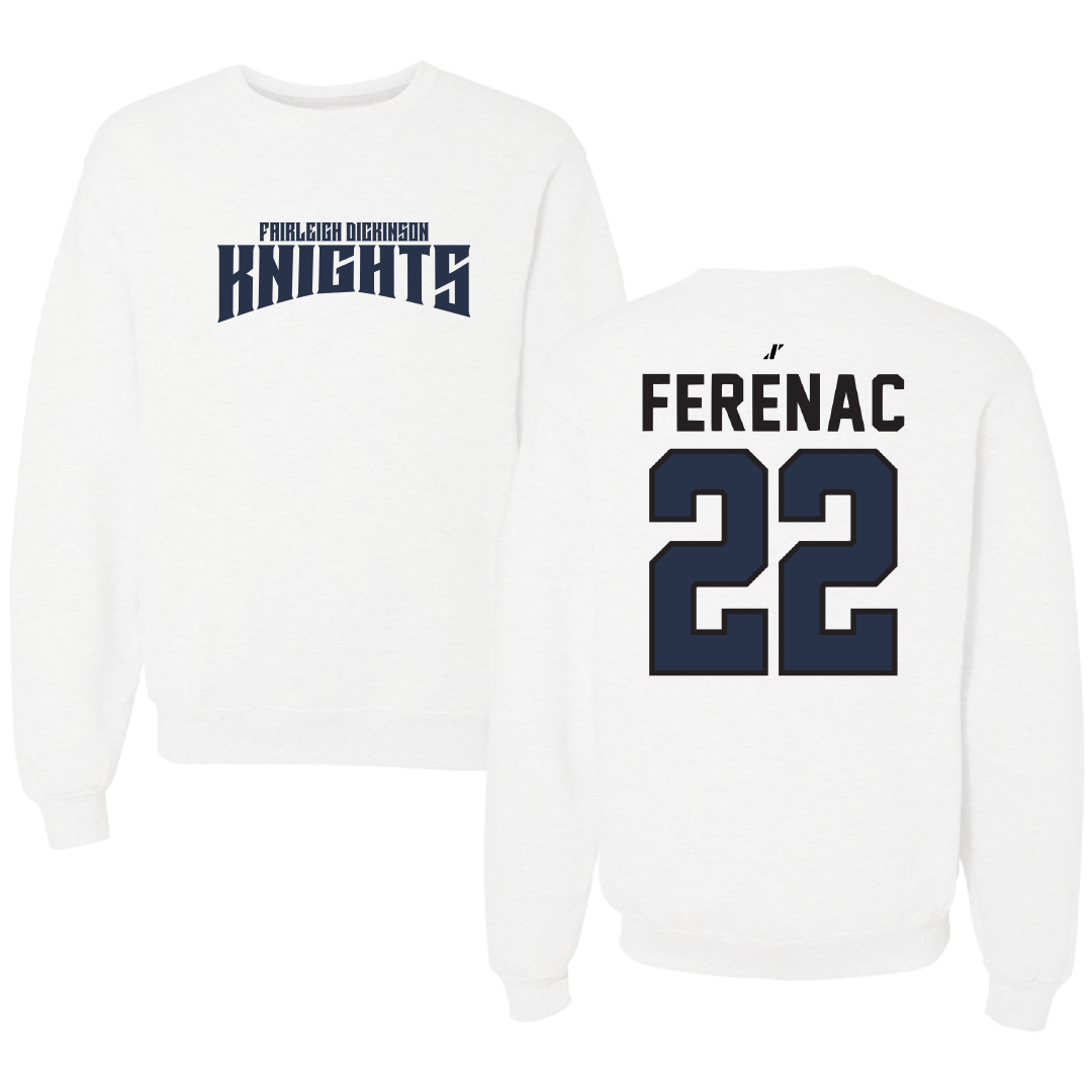 Fairleigh Dickinson University-Metropolitan Campus Soccer White Classic Crewneck - #22 Alex Ferenac