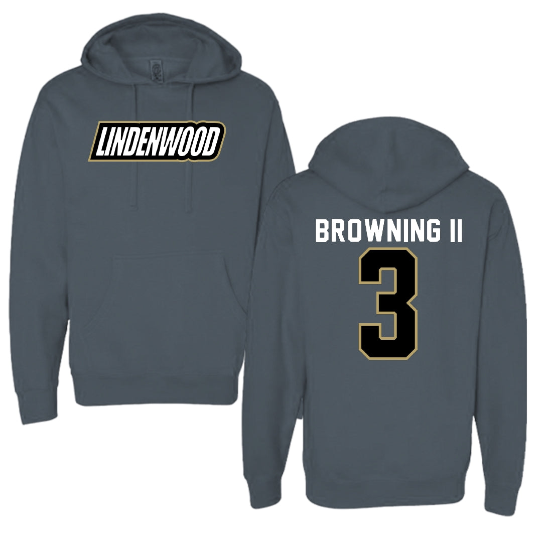 Lindenwood University Basketball Dark Gray Hoodie - #3 Markeith Browning II