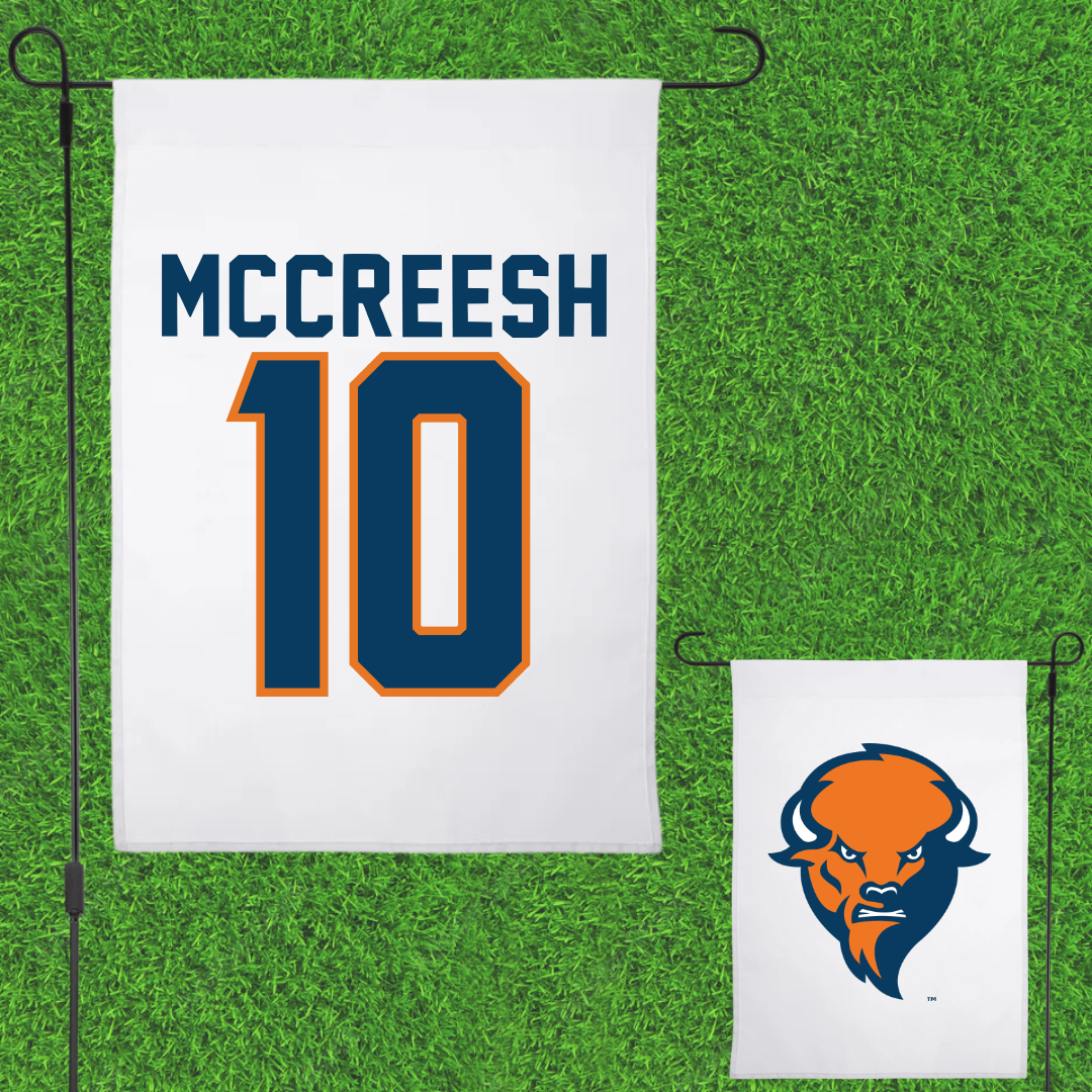 Bucknell University Basketball White Garden Flag - #10 Brandon McCreesh