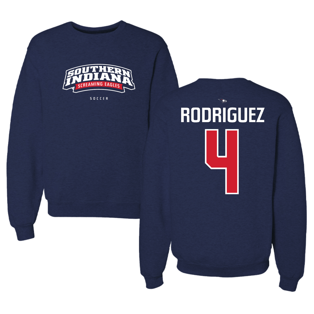 University of Southern Indiana Soccer Navy University Crewneck - #4 Diego Rodriguez
