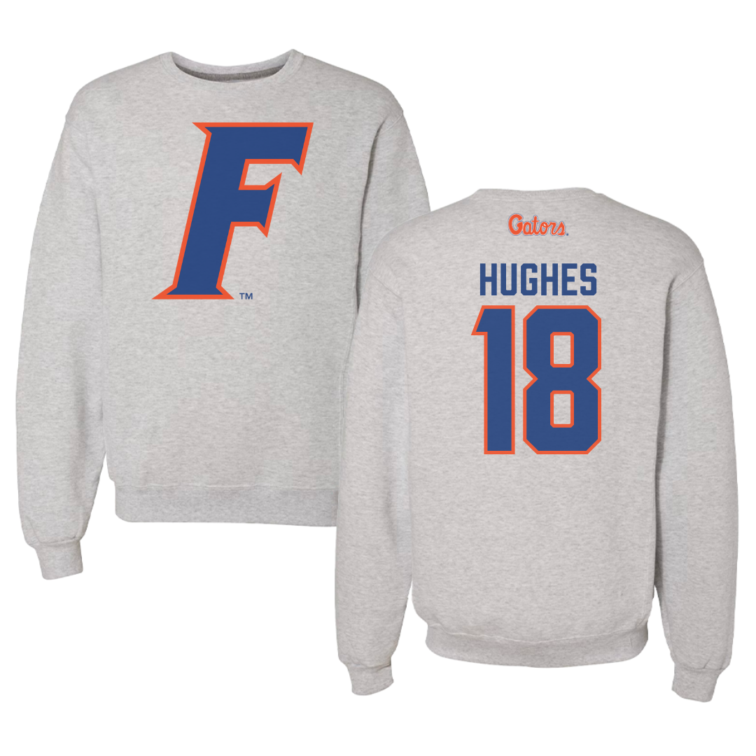 University of Florida Lacrosse Gray Crewneck - #18 Samantha Hughes