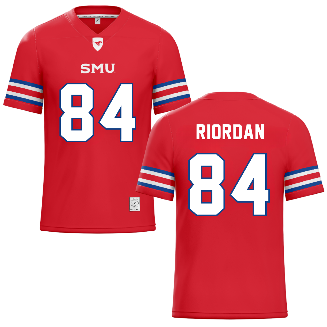 Southern Methodist University Red Football Jersey - #84 Tripp Riordan