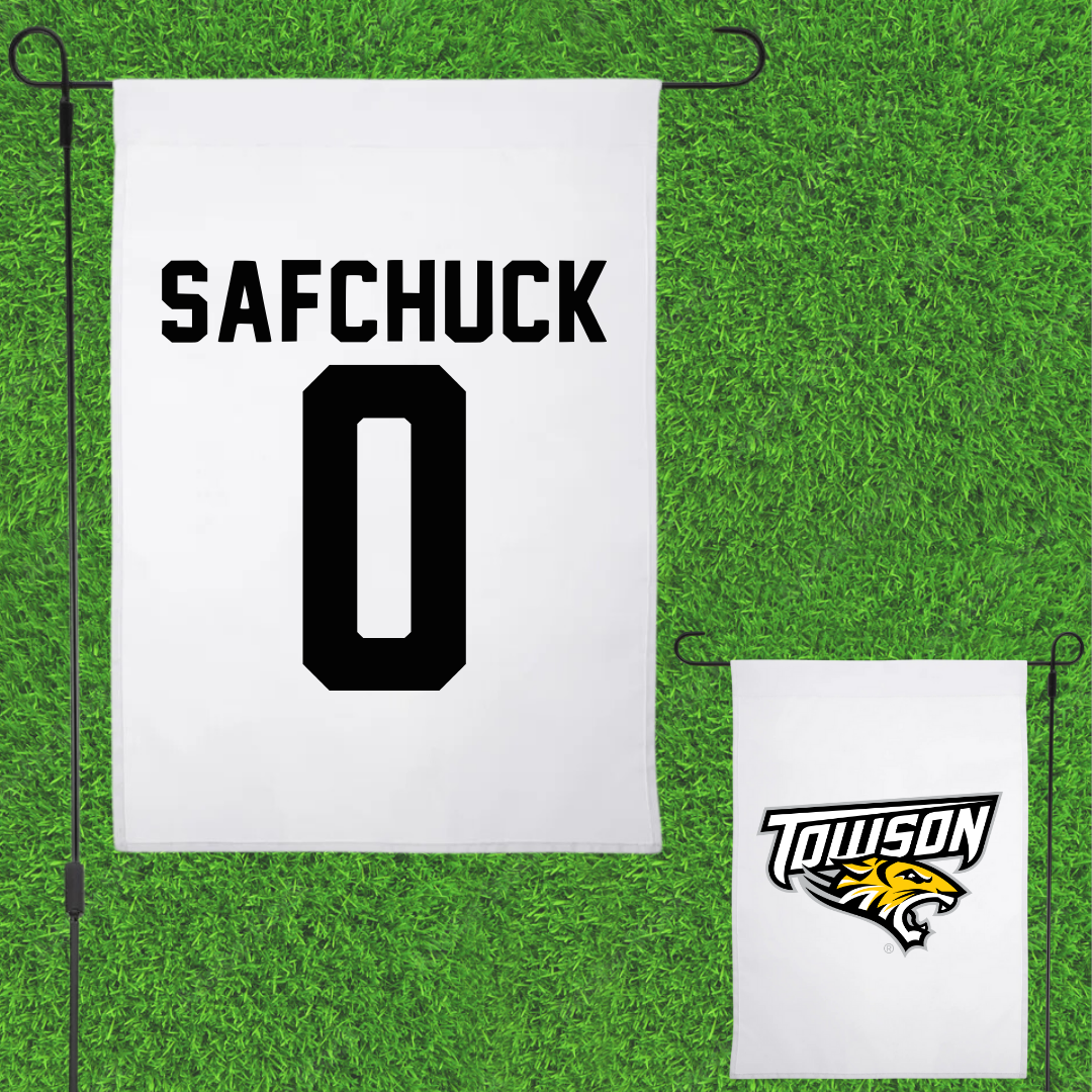 Towson University Lacrosse White Garden Flag - #0 Savannah Safchuck