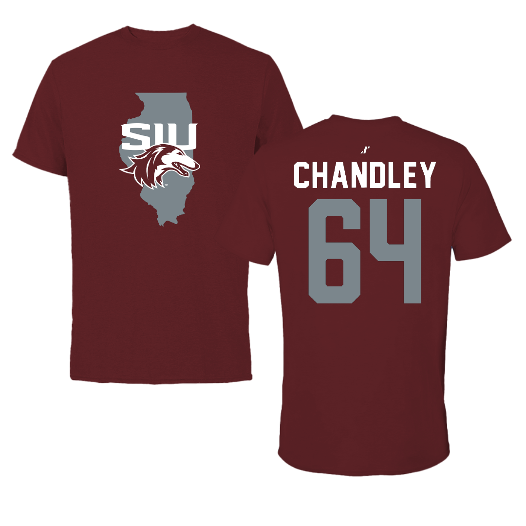 Southern Illinois University at Carbondale Football Maroon State Tee - #64 Ryan Chandley