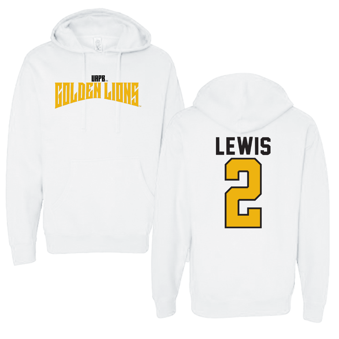 University of Arkansas-Pine Bluff Football White Classic Hoodie - #2 Kenji Lewis