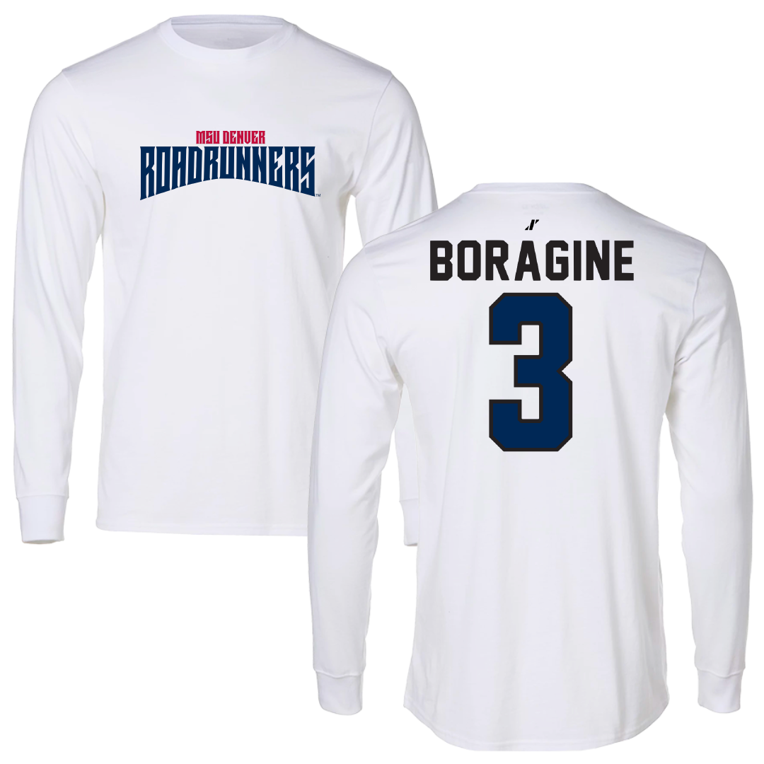 Metropolitan State University of Denver Soccer White Classic Performance Long Sleeve - #3 Natalie Boragine